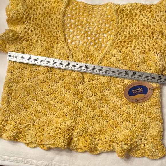 NWT Hand Crafted Crochet Boxy Top (M) - Picture 3 of 9